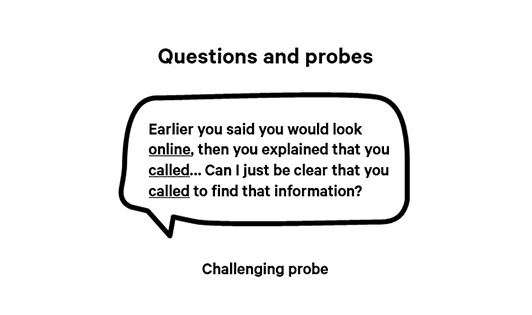 “Earlier you said you would look online, then you explained that you called… Can I just be clear that you called to find that information”