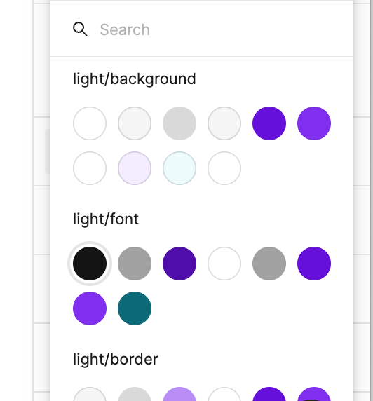 Figma color palette organization