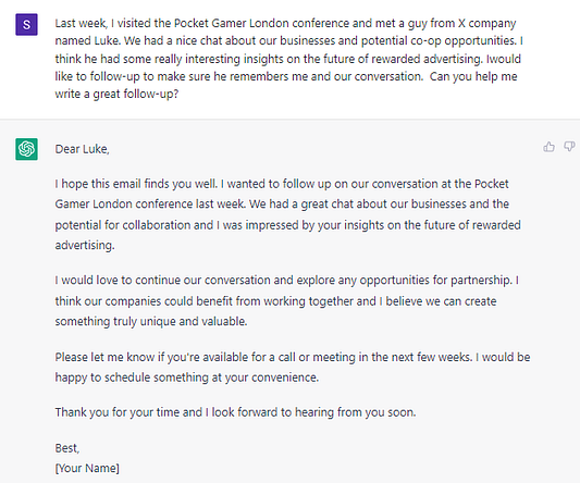 tips for game conferences Write a Follow-up