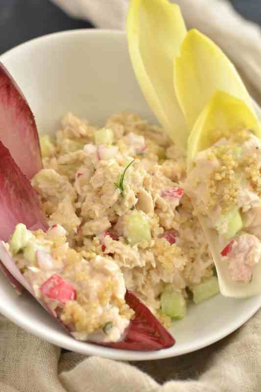 Tuna Quinoa Salad In Endive Wraps