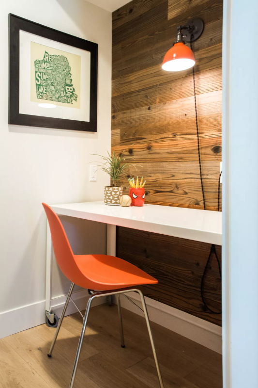 Use Home Office Lighting With A Pop Of Color