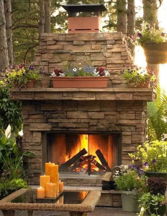 American Backyard Fireplace