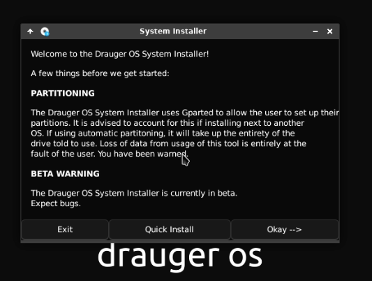 Drauger OS installer