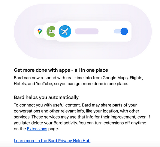 Google Bard September update: App extensions and new features