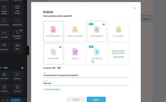 DESIGNRR EXPORT OPTIONS