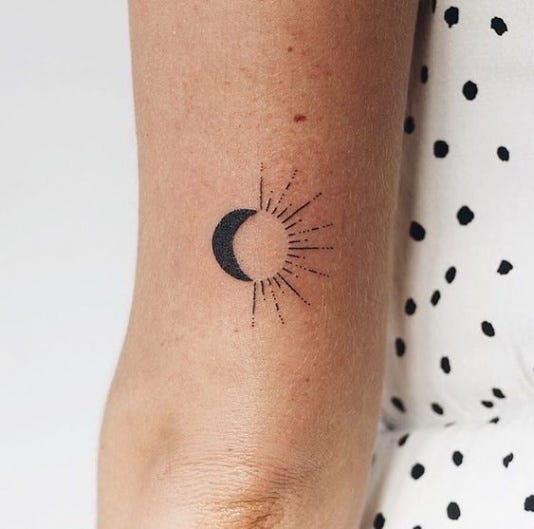 Minimalist black small moon and sun tattoo | Tattoos, Sun ... - tiny moon and sun tattoobr /
