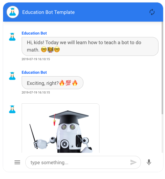 Example conversation of an education chatbot