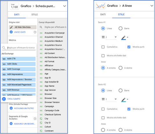 Creazione e personalizzazione rapporti in Data Studio