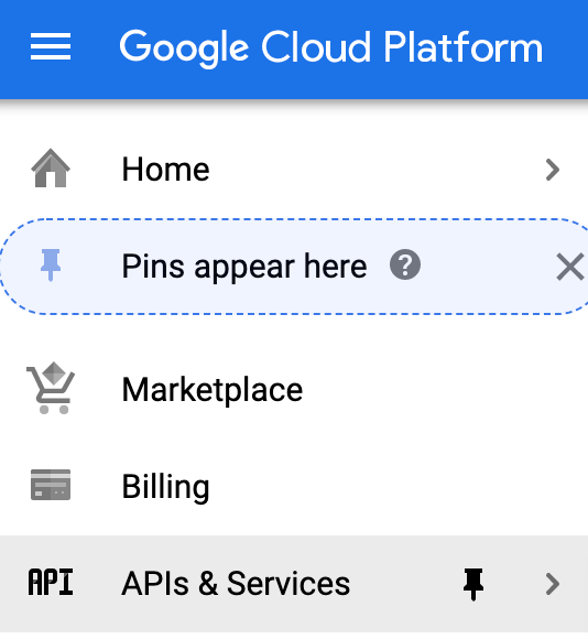 open the menu on the top-left and click APIs & Services