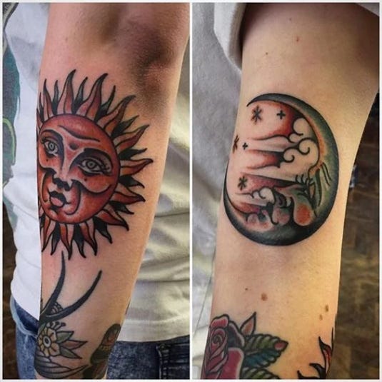 Sun and Moon Tattoo: These 10 Unique Creations Will Inspire ... - moon and sun traditional tattoobr /
