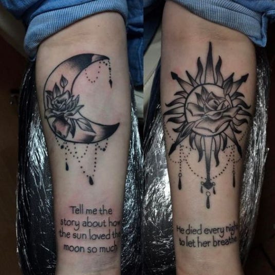 7 Meaningful and Beautiful Sun and Moon Tattoos | Sun ... - sun and moon tattoo sayingsbr /
