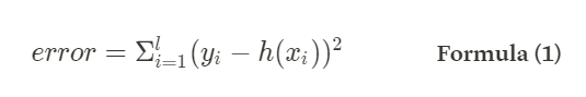 error = Sigma_{i=1}^{l} (y_i — h(x_i))²