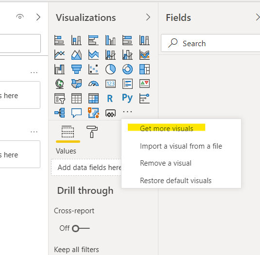 Figure: ‘Get more visuals’ in Power BI