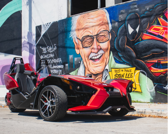 A Red Slingshot Car