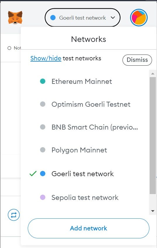 Using ethereum goerli testnet