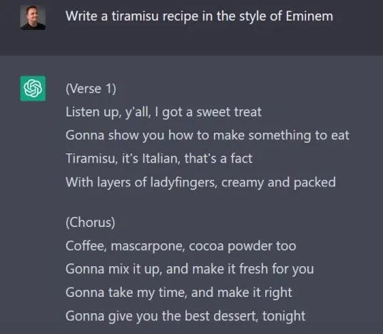 Μια συνταγή για tiramisu όπως θα την περιέγραφε ο Eminem