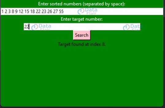 Python Binary Search Algorithm Visualizer