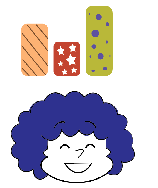 A lady smiling because she CAN discern colors due to stripes, stars, and polk-a-dots!