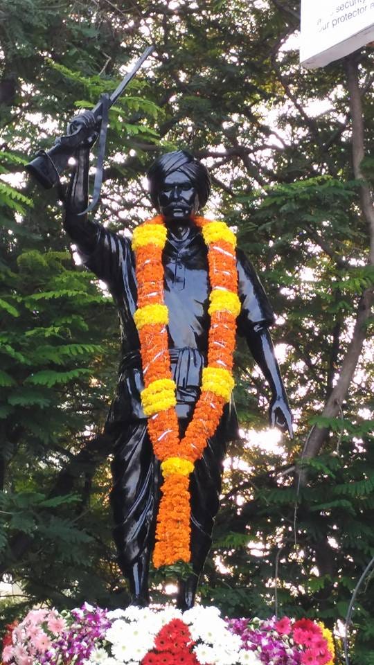 A Statue of the Tribal leader and communist revolutionary Komaram Bheem
