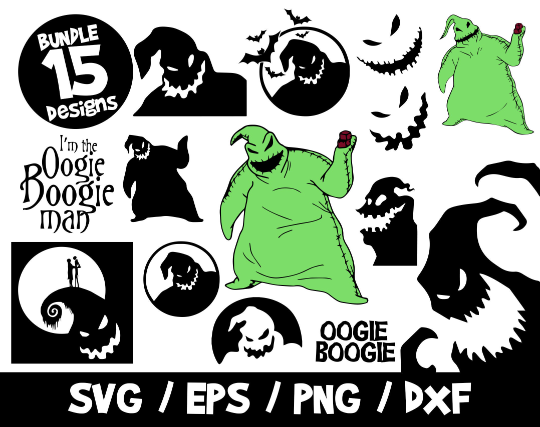 Oogie boogie svg bundle halloween nightmare before christmas vector cricut cut file