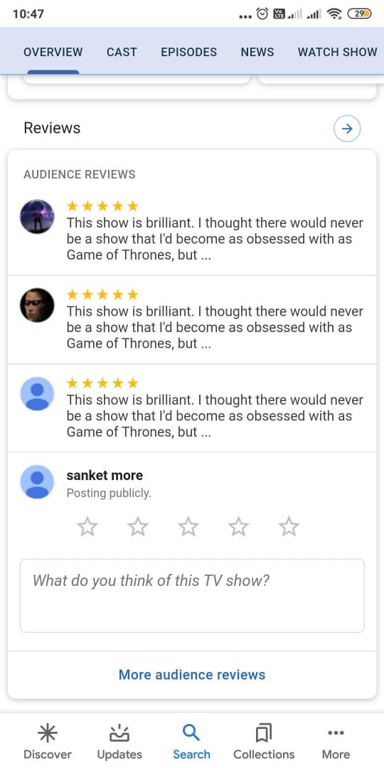 Multiple fake & similar reviews given by the bots on the TV series ‘The Dark’ (Featured on Netflix) which may misguide people