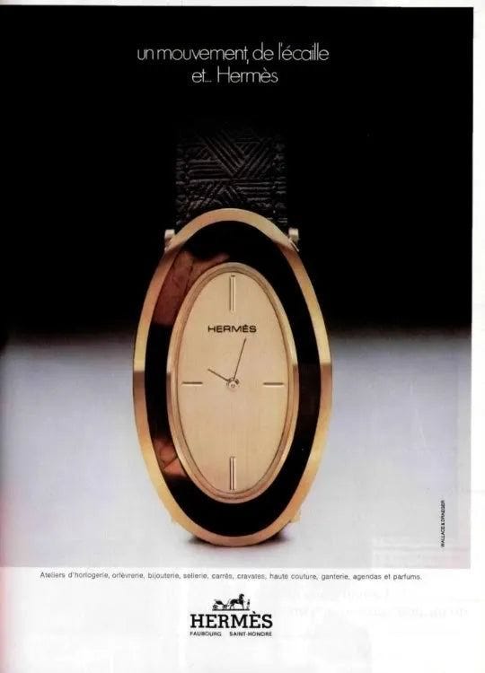 A vintage ad for Hermes timepieces. Art deco design.