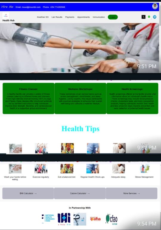 health hub home page