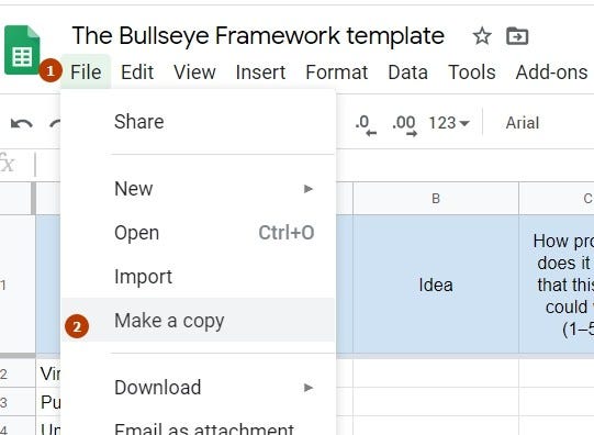 The Bullseye Framework template
