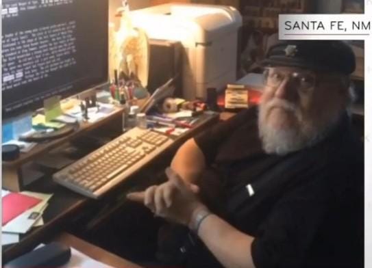 George RR Martin writing on his old school DOS computer using WordStar 4.0.