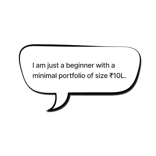 A speech bubble about the minimal portfolio