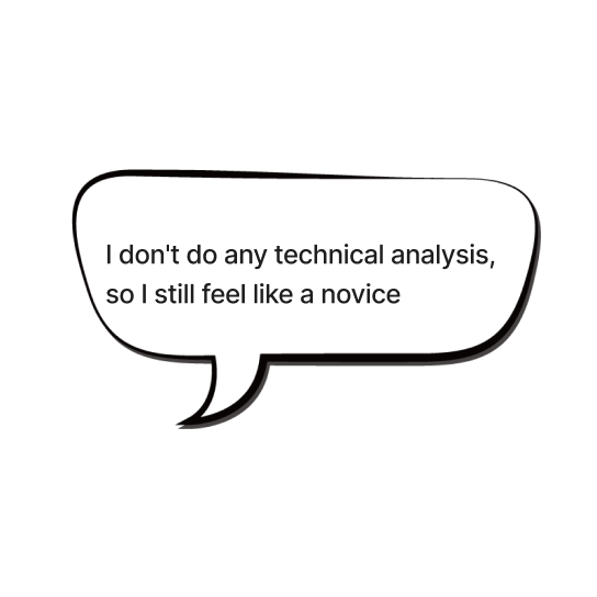 A speech bubble about the technical analysis