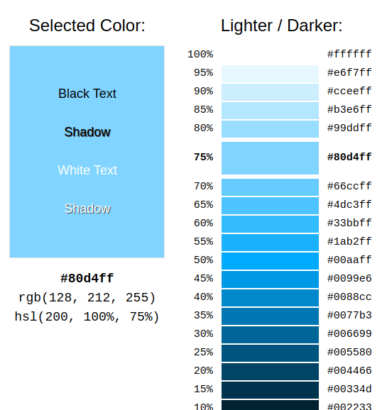 Screenshot of the W3Schools color picker.