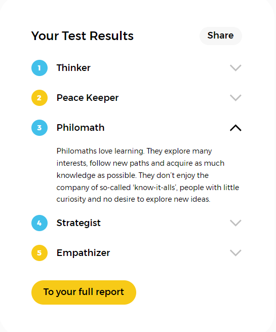screenshot of the author’s high5 test report