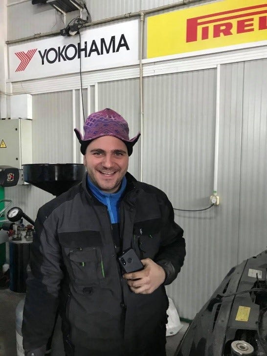 Dimitar Yordanov on his workplace (Ivea-Fulda) in Yambol in November 2020
