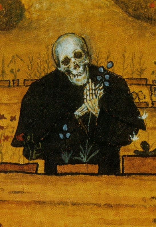 Detalhe da pintura “The Garden of Death” de Hugo Simberg (1896).