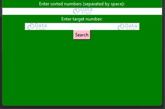 Python Binary Search Algorithm Visualizer Output