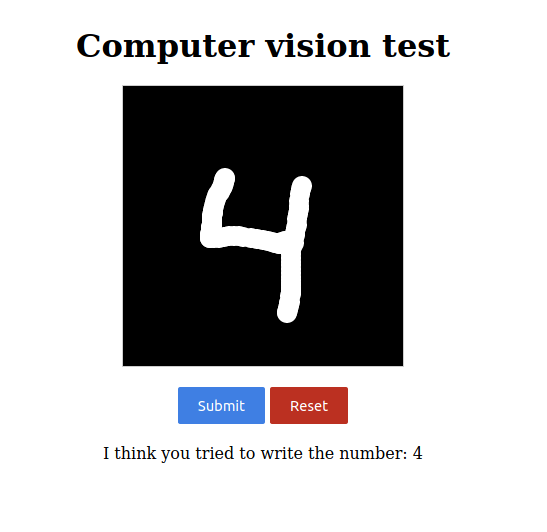 Et screenshot av en bruker som tester “computer vision”-webappen