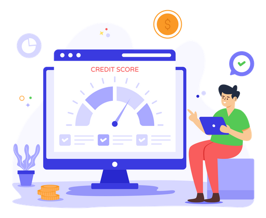 This image shows the credit score which is generally CIBIL score in India. This image is used in a article which tells how CIBIL score affects your loan consolidation process.
