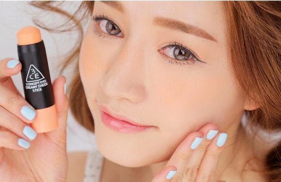 6 Most Popular Brands of Korean Beauty Products You Should Be Using - Park Sora with Creamy Cheek Stick #Sweet Apricot