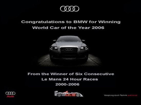Audi ad mocking MBW — Brand rivalry and marketing competition