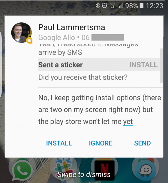 Not all features are supported without the app, such as stickers