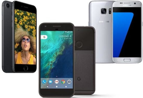 Comparison: iPhone 7 vs Google Pixel vs Samsung Galaxy S7