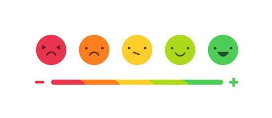 5-face rating from happy to angry