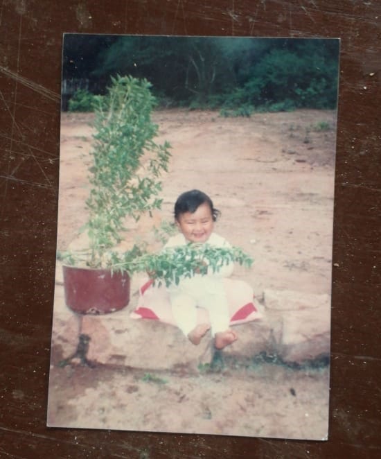 “Here I have 8th months and as you can see my joy were the plants” Photo: Family Archive