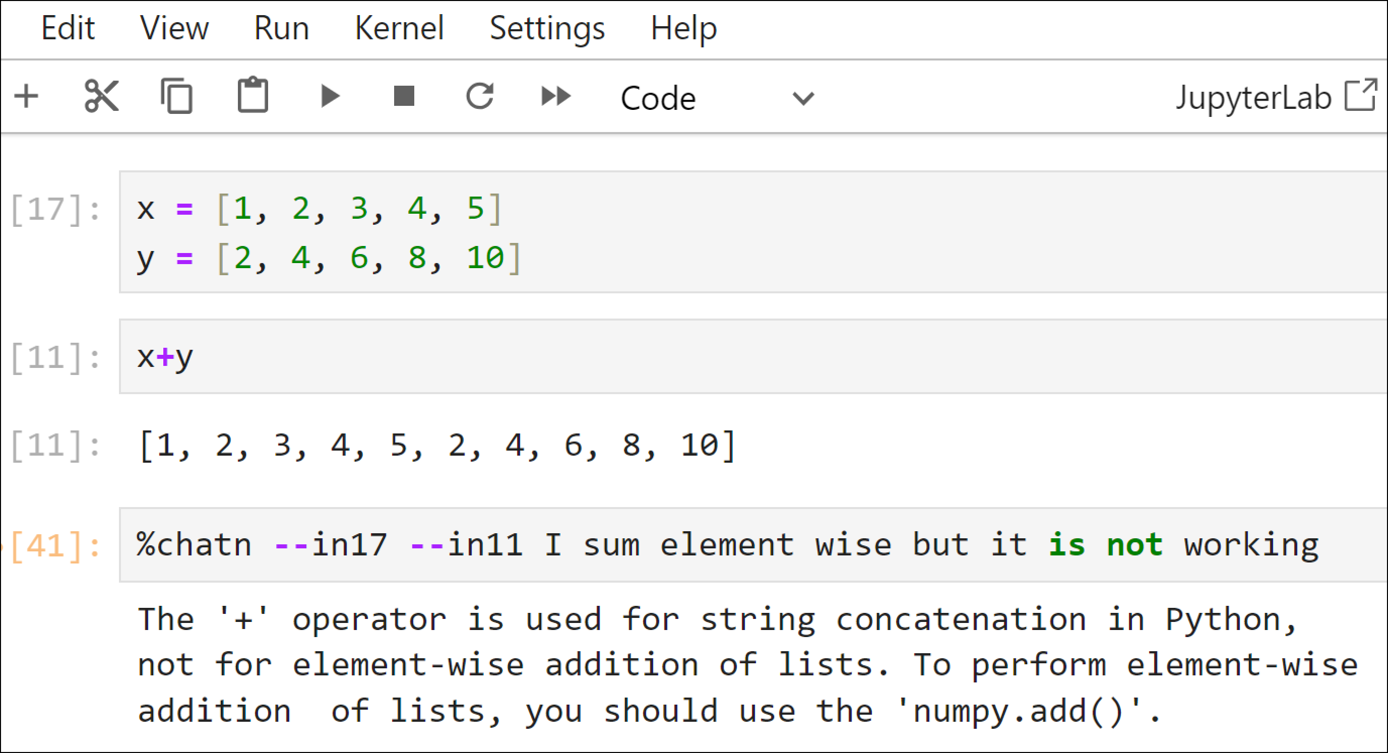 How chat with code feature works