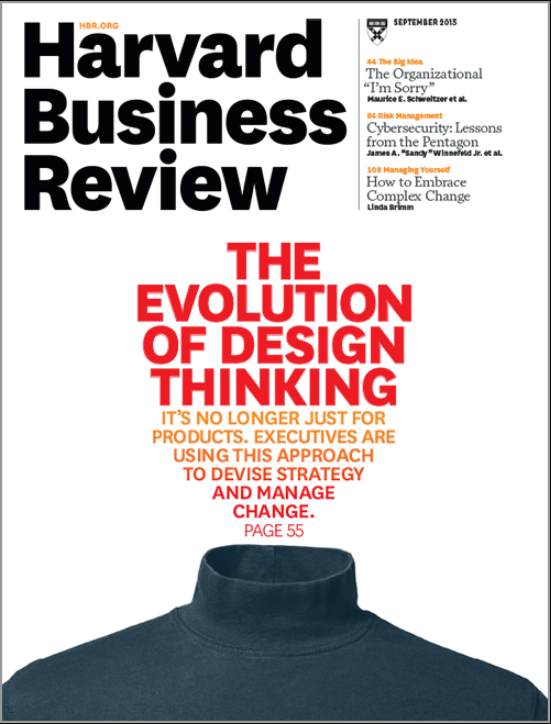 Harvard Business Review magazine cover displaying “The Evolution of Design Thinking”