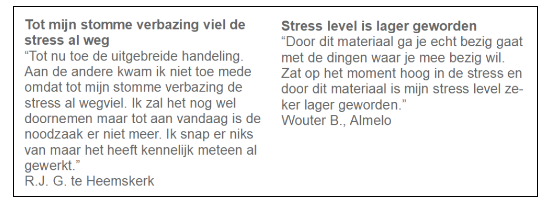 Ervaringen met snelle methode voor stress reduceren.