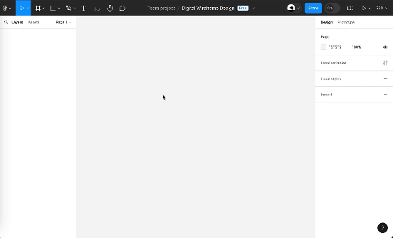 gif showing how to draw a frame on Figma