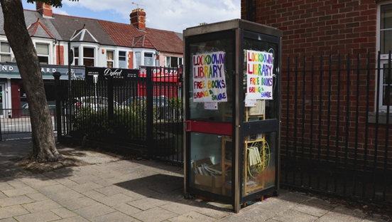 An old telephone box has turned into a lockdown library in Gabalfa, Cardiff.