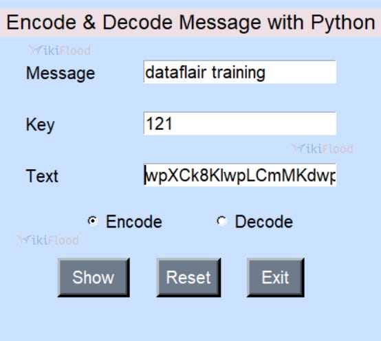 python encode decode message output